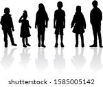   black children silhouettes ... | Shutterstock . vector #1585005142