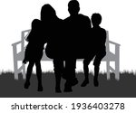 black silhouettes of a family... | Shutterstock .eps vector #1936403278