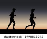 people running in the evening . | Shutterstock .eps vector #1998819242