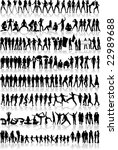 people mix  silhouettes  vector ... | Shutterstock .eps vector #22989688