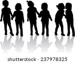 children silhouettes | Shutterstock .eps vector #237978325