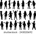 children silhouettes | Shutterstock .eps vector #243020692
