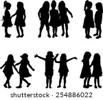 children silhouettes | Shutterstock .eps vector #254886022