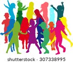 family silhouettes | Shutterstock .eps vector #307338995