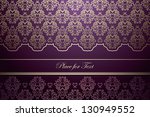 card with damask elegant... | Shutterstock .eps vector #130949552
