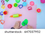 child hands playing with... | Shutterstock . vector #647037952
