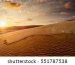White Sand Dunes On Sunrise ...