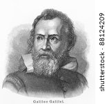 Small photo of Galileo Galilei - Picture from Meyers Lexicon books written in German language. Collection of 21 volumes published between 1905 and 1909.
