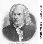 Small photo of Johann Sebastian Bach - Picture from Meyers Lexicon books written in German language. Collection of 21 volumes published between 1905 and 1909.