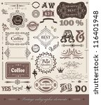 vector set  calligraphic design ... | Shutterstock .eps vector #116401948