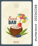 Vintage Beach Bar Poster With A ...