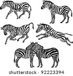 zebras | Shutterstock .eps vector #92223394