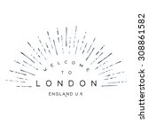 vintage welcome to london text... | Shutterstock .eps vector #308861582