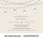 wedding card invitation with... | Shutterstock .eps vector #164644622