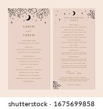 wedding program card layout in... | Shutterstock .eps vector #1675699858