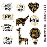 hand drawn baby lettering... | Shutterstock .eps vector #356643515