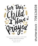 baptism invitation with hand... | Shutterstock .eps vector #708126838