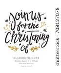 christening invitation template.... | Shutterstock .eps vector #708127078