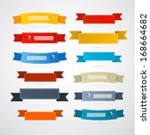 colorful retro ribbons  labels... | Shutterstock .eps vector #168664682