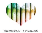 colorful bamboo in heart shape... | Shutterstock . vector #514736005