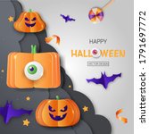 halloween promotion banner with ... | Shutterstock .eps vector #1791697772