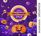 halloween promotion banner with ... | Shutterstock .eps vector #1801654318