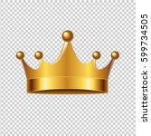 golden crown with gradient mesh ... | Shutterstock .eps vector #599734505