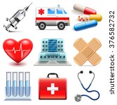 medical icons detailed photo... | Shutterstock .eps vector #376582732