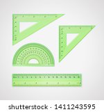 school supplies. set of... | Shutterstock .eps vector #1411243595
