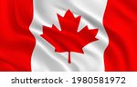 national flag of canada flies... | Shutterstock .eps vector #1980581972