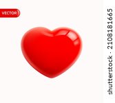 red heart. realistic 3d icon... | Shutterstock .eps vector #2108181665