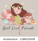 three beautiful cute girls... | Shutterstock .eps vector #1188232438