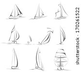 Set Of Different Sailing Ships...