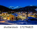 Illuminated Ski Resort Of...