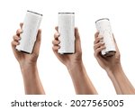 Man Holding Aluminum Can With...