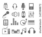 media player icons with white... | Shutterstock .eps vector #165588872