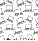 cute laptop pattern | Shutterstock .eps vector #1142250695