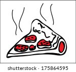 pizza doodle | Shutterstock . vector #175864595