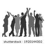 embracing student friends... | Shutterstock .eps vector #1920144302