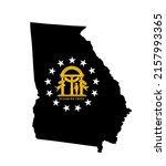 georgia state map flag with... | Shutterstock .eps vector #2157993365