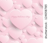 happy valentine's day   pink... | Shutterstock .eps vector #124058785