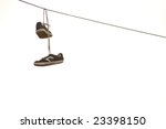 Sneakers Hanging On Wire