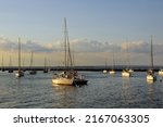 Many Small Boats Moored In The...
