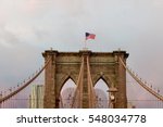 American Flag Brooklyn Bridge...