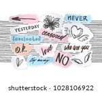 torn off paper edges collage... | Shutterstock .eps vector #1028106922