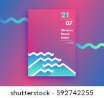 fluid gradients abstract poster ... | Shutterstock .eps vector #592742255