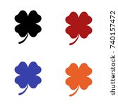 Editable Four Leaf Clover Icon...