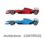 red and blue sport car | Shutterstock .eps vector #1104709232
