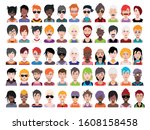 people avatars. vector women ... | Shutterstock .eps vector #1608158458