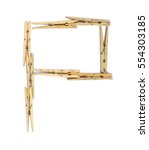 letter p made of wooden... | Shutterstock . vector #554303185